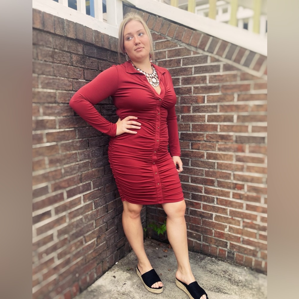Renee C Made in USA Ruched Dress